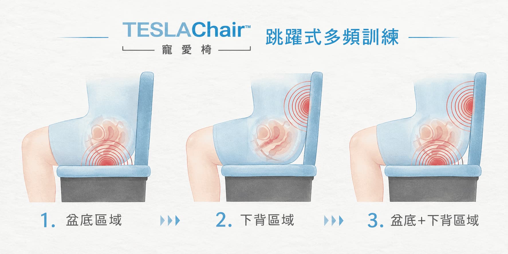 寵愛椅TESLAChair多頻跳躍訓練示意圖